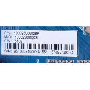 MAIN FUENTE PARA SMAR TV POLAROID HD / NUMERO DE PARTE 100095000028K / CV950XH-C42 / 100095000028 / 95T03571905YA1661 / DISPLAY PT320AT01-1 VER.1.8 / MODELO PTV3215ILED	